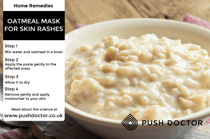 Homemade oatmeal paste for skin rashes.