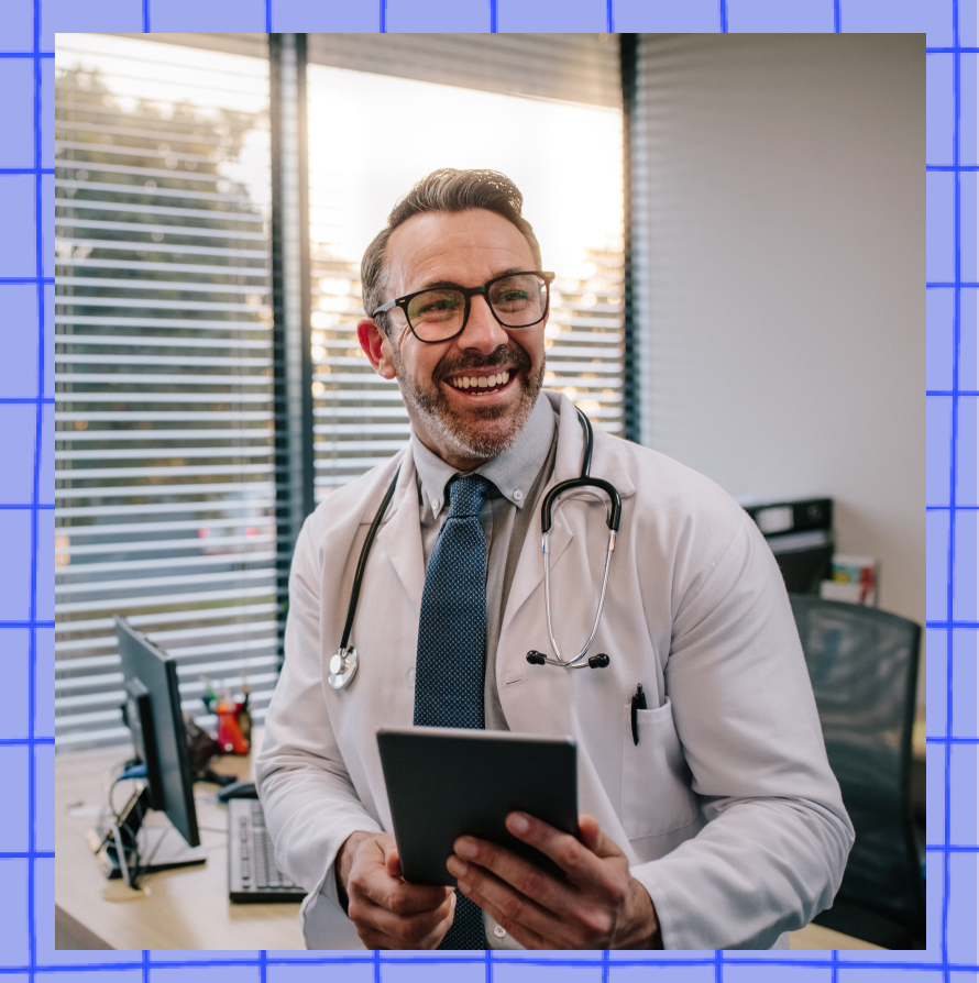A happy male Doctor