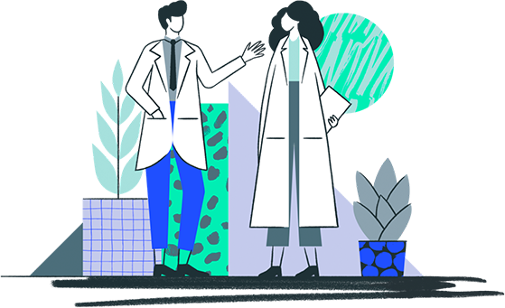 Illustration of two doctors