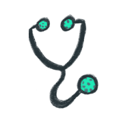 Stethoscope icon(green spot)