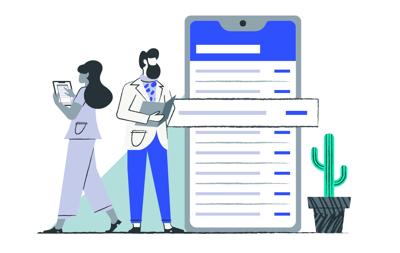 Illustration of multiple clinicians