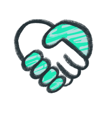 Partnership icon green scribble
