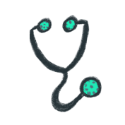 Stethoscope icon(green spot)